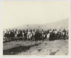 Nez Perce group known as Chief Joseph's Band, Lapwai, Idaho, spring, 1877 Courtsey of The North West Museum